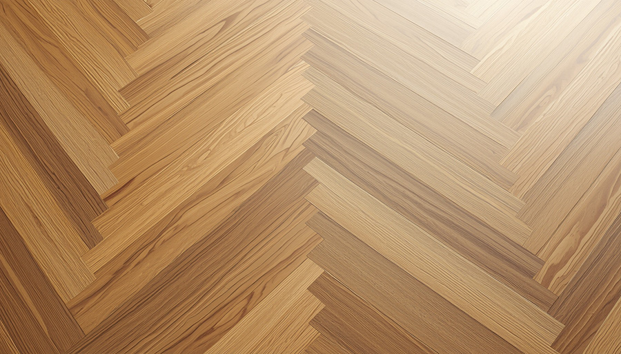 Chevron wood flooring in a modern open-plan Irish home