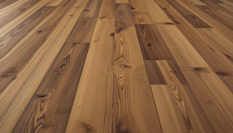 Wide plank oak flooring in a bright Irish living room