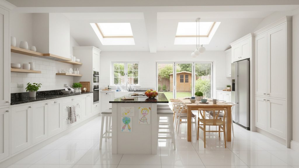 Beautiful White Family Friendly Kitchen Renovation